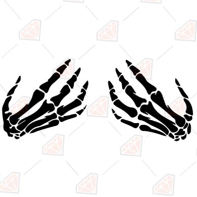 Black Skeleton Hands SVG, Skeleton Hands Boobs SVG Instant Download Halloween SVG