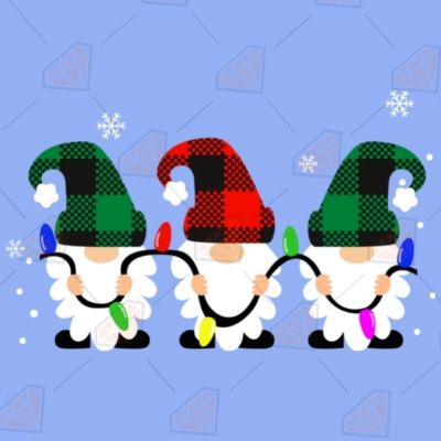 Christmas Gnomes SVG with Plaid Hat, Instant Download SVG Cut File Christmas SVG
