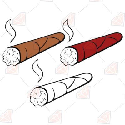 Cigar Bundle SVG, Cigar Smoking SVG Instant Download Drawings