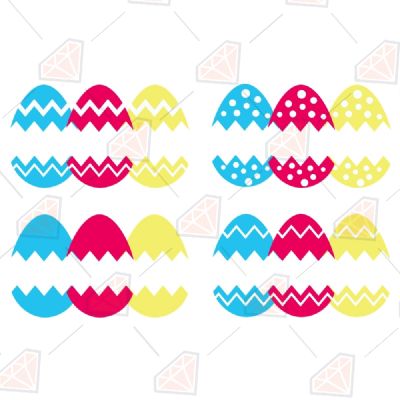 Colorful Easter Eggs SVG Bundle Easter Day SVG