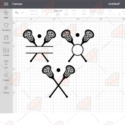 Crossed Lacrosse Sticks Monogram Bundle SVG Cut Files Tennis