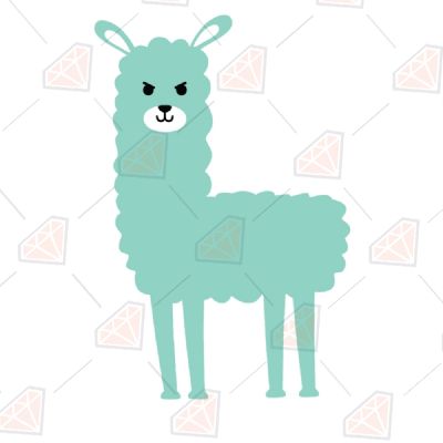 Cute Angry Llama SVG, Cute Llama Vector Instant Download Wild & Jungle Animals SVG