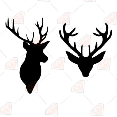 Deer Head SVG Cut File, Deer Head Vector Instant Download Wild & Jungle Animals SVG