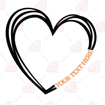 Doodle Monogram Heart SVG, Instant Download | PremiumSVG
