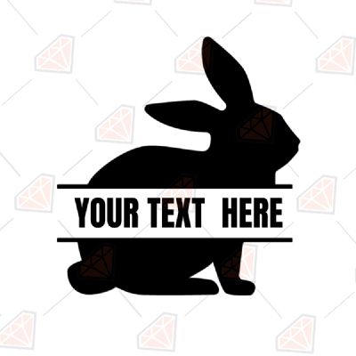 Easter Black Bunny Monogram Easter Day SVG