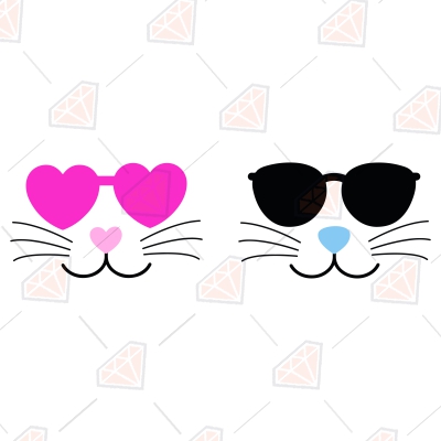 Easter Bunny With Sunglasses SVG Cut & Clipart Files Easter Day SVG