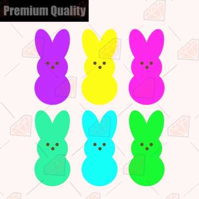 Easter Peeps SVG Bundle, Easter Bunny SVG Cut File Easter Day SVG