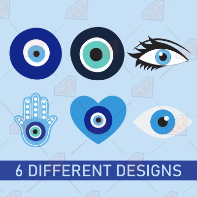Evil Eyes Bundle SVG, Turkish Evil Eye Bundle Instant Download Drawings