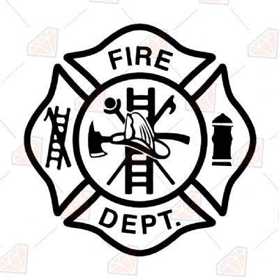 Firefighter Department Logo SVG, Fire Rescue Logo SVG Vector Files Firefighter SVG