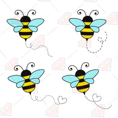 Flying Bee Path SVG, Layered Bee SVG Bundle Insects/Reptiles