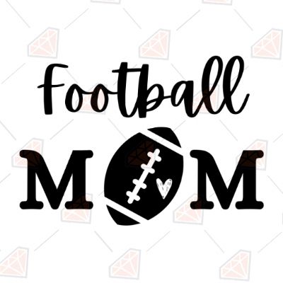 Football Mom with Heart Ball SVG Cut File Mother's Day SVG