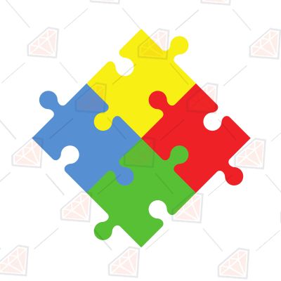 Free Autism Day Colorfull Puzzle Vector Files, Instant Download Free SVG