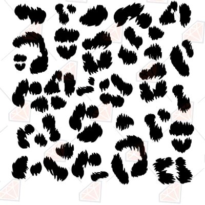 Fuzzy Leopard Paw Pattern SVG Design Leopard Print SVG