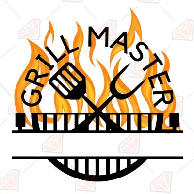 Grill Master Monogram SVG, Father's Day Cutfile Instant Download Father's Day SVG