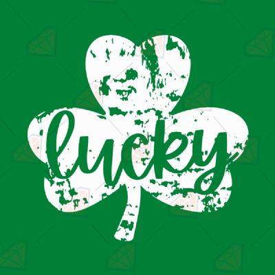 Grunge Lucky Shamrock SVG Cut File St Patrick's Day SVG