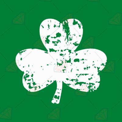Three Leaf Grunge Shamrock SVG Cut File St Patrick's Day SVG