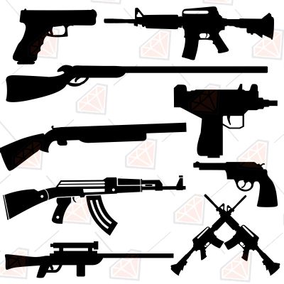 Guns Bundle Svg Drawings