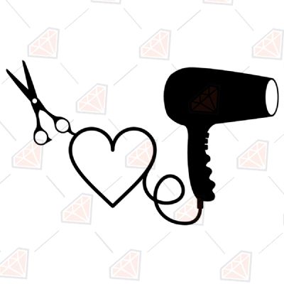 Download Hairdresser With Heart Svg Cut Files Premium Svg