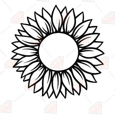 Hand Drawing Sunflower SVG, Sunflower Instant Download Sunflower SVG