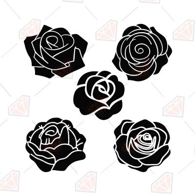 Hand Drawn Black Rose SVG Bundle