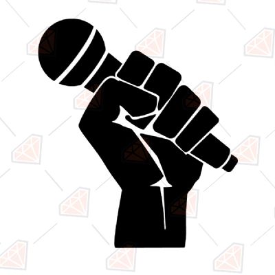 Hand Holding Up A Microphone Vector Objects