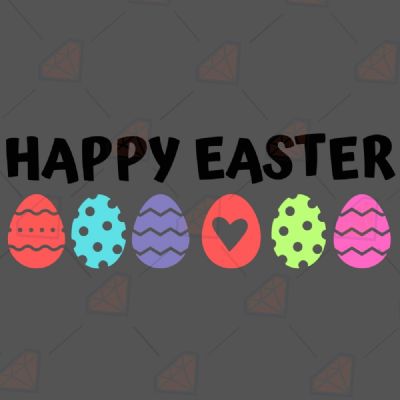Happy Easter with Eggs Svg Easter Day SVG