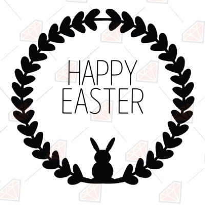 Download Happy Easter With Wreath Heart Svg Premium Svg
