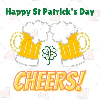 Cheers Happy St Patrick's Day SVG Design St Patrick's Day SVG