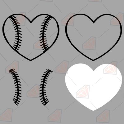 Heart Baseball SVG, Baseball Lover Instant Download Baseball