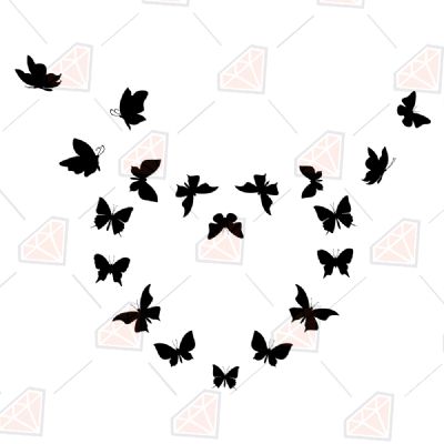 Heart Made From Butterfly SVG Cut File Insects/Reptiles