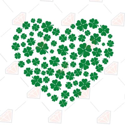 Heart Made of Shamrock SVG Cut File St Patrick's Day SVG