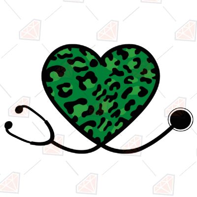 Leopard Heart Stethoscope SVG St Patrick's Day SVG