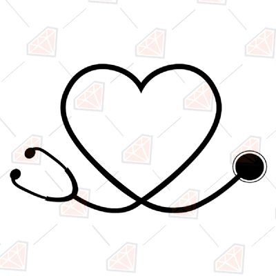 Heart Stethoscope Svg Cut Files | PremiumSVG
