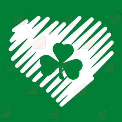 Doodle Heart with Clover SVG Cut File St Patrick's Day SVG