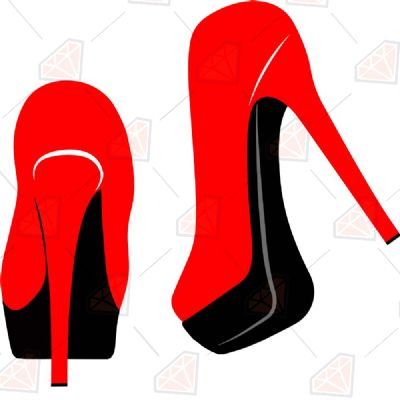 Red High Heel SVG, Red Heels Vector Instant Download Beauty and Fashion