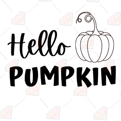 Hello Pumpkin SVG, Autumn Fall SVG Digital Download Halloween SVG