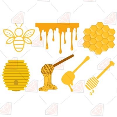 Honey Bundle SVG, Honey and Bee Bundle Vector Files Nutrition