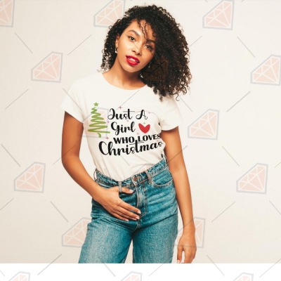 Just A Girl Who Loves Christmas SVG, Christmas Clipart for Shirt SVG Image Christmas SVG