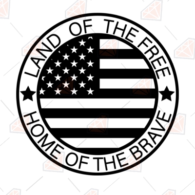 Land Of The Free Because Of The Brave SVG Cut File | PremiumSVG