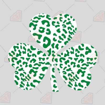 White and Green Leopard Clover SVG file St Patrick's Day SVG