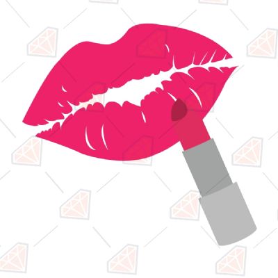 Lipstick Lip SVG, Lipstick with Lips Vector Instant Download Beauty and Fashion