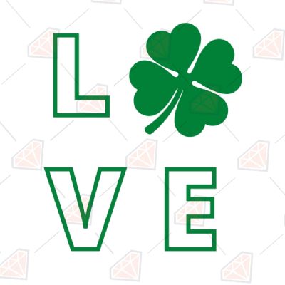 Shamrock Outline Love SVG St Patrick's Day SVG