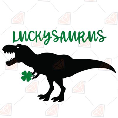 Lucky Saurus SVG St Patrick's Day SVG