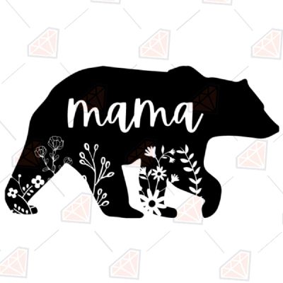 Mama Bear Floral SVG Cut File Mother's Day SVG