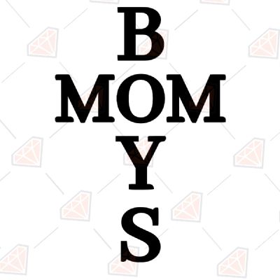 Mom Boys Cross SVG, Instant Download Mother's Day SVG