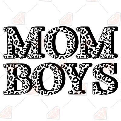 Mom Boys Leopard with Shadow SVG Mother's Day SVG