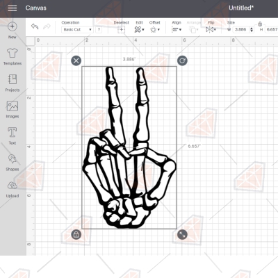 Peace Sign Skeleton Hand SVG Cut File Halloween