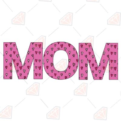Pink Mom Hearts Svg, Instant Download Mother's Day SVG