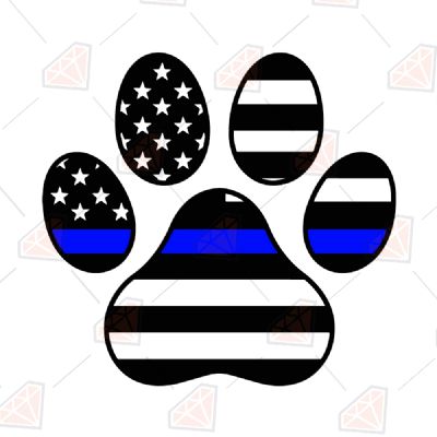 Police Dog Paw SVG Cut File Police SVG