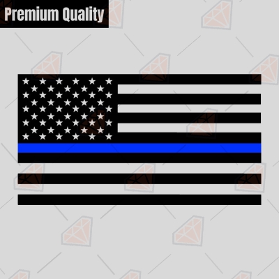 Police Flag SVG, Thin Blue Line SVG Cut Files Police SVG